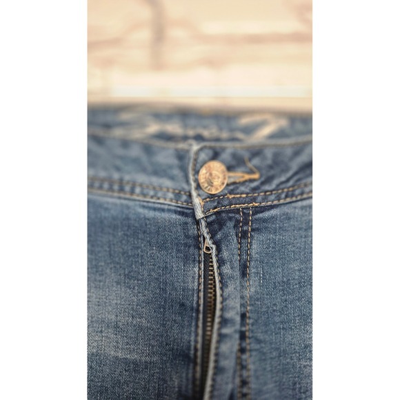 Seven7 Distressed Skinny Jeans Size 14 Medium Wash Stretch Denim - Picture 6 of 15